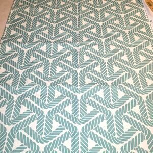 P/K Lifestyles Outdoor Screen Print Fabric Rope Design 54"x51" Cream Green